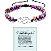 BTZY for My Granddaughter “You are Always in Mine Beads“ Bracelet, Natural Emperor Jasper Stone Beaded Wrap Bracelet Duoble Layer for Mind Peace,Bracelet for Granddaughter