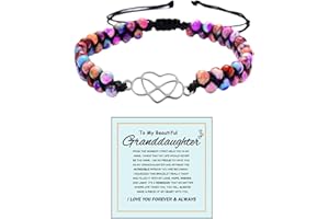BTZY for My Granddaughter “You are Always in Mine Beads“ Bracelet, Natural Emperor Jasper Stone Beaded Wrap Bracelet Duoble Layer for Mind Peace,Bracelet for Granddaughter