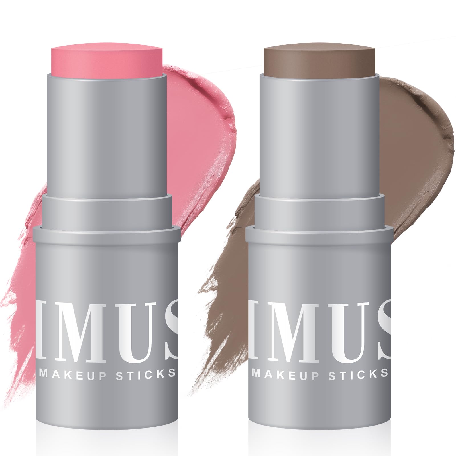 KIMUSE Cream Contour Stick Duo-Cream Blush Stick & Bronzer Shaping Stick-Creamy & Pigmented, Long Lasting & Vegan Face Make Up Sticks