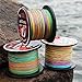 Sougayilang 500m/547Yards 4 Strands 12lb-72lb Multifilament Pe Superbraid and Braided Fishing Line (Grey Yellow Black Green Multicolor)