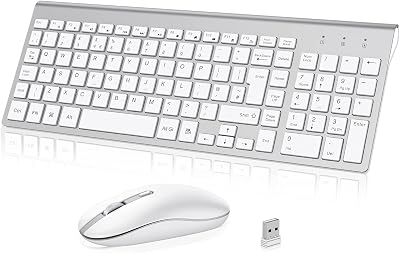 Cimetech Wireless Keyboard Mouse Combo 2.4G UK Layout Silver White