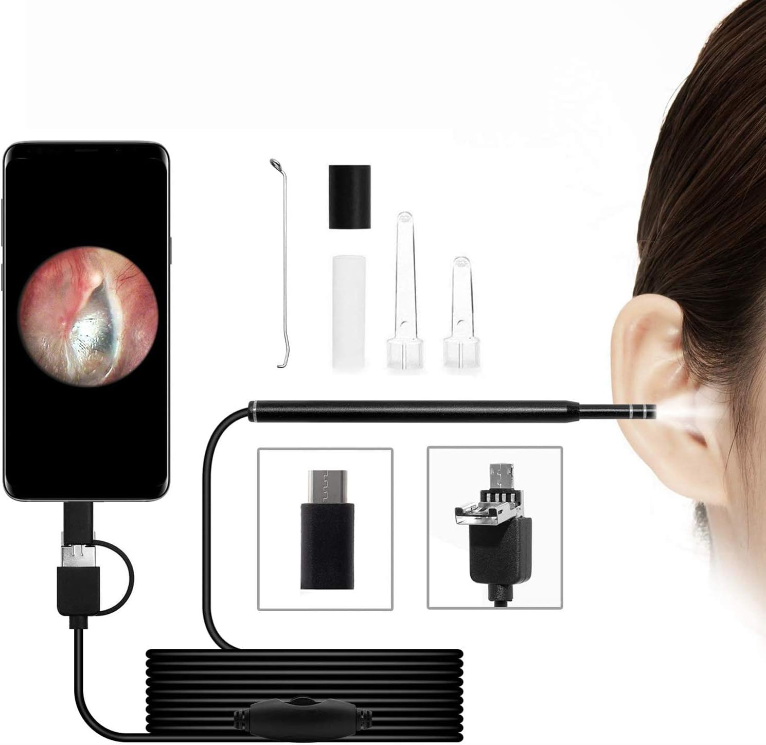 USB OtoscopeEar Scope Camera, 3in1 Digital Led Otoscope