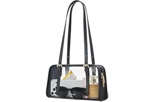 MIVELOYA Clear Bag for Stadium Events, Women's Clear Purse Shoulder Bag with Anti Theft Zip for Gym Concert Sports Festivals | Anti Theft Zipper, adjustable strap, 0.8mm thicker pvc, bowling-shape