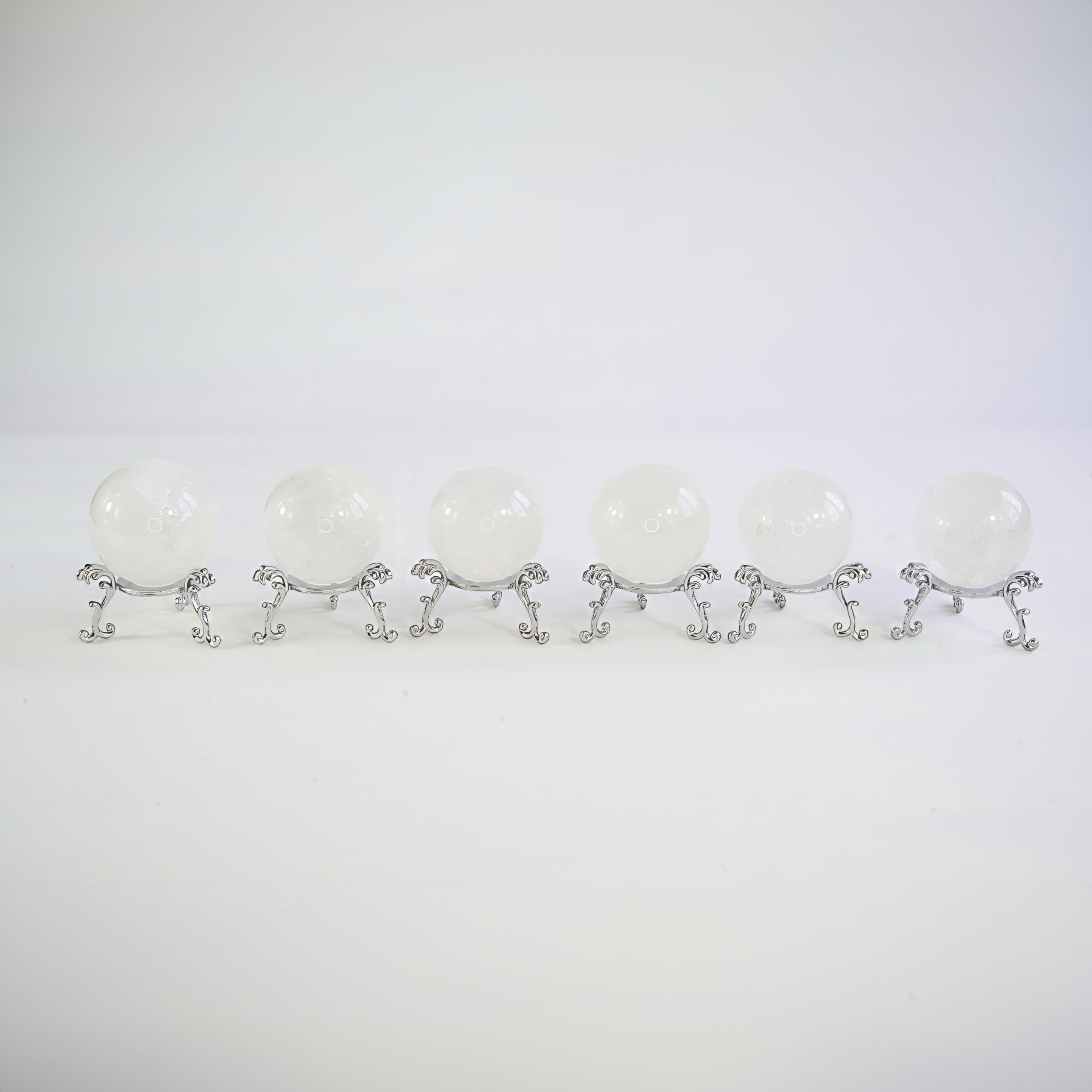 ipott Natural Crystal Quartz Agate Geode Sphere, Perfect for Home Decor, Meditation and Emotional Healing, Feng Shui, Unique Gifts, Gift Pouch Included (Quartz, 4 cm)