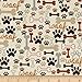 Timeless Treasures Dog Bones & Paw Prints Cream Fabric By The Yard
