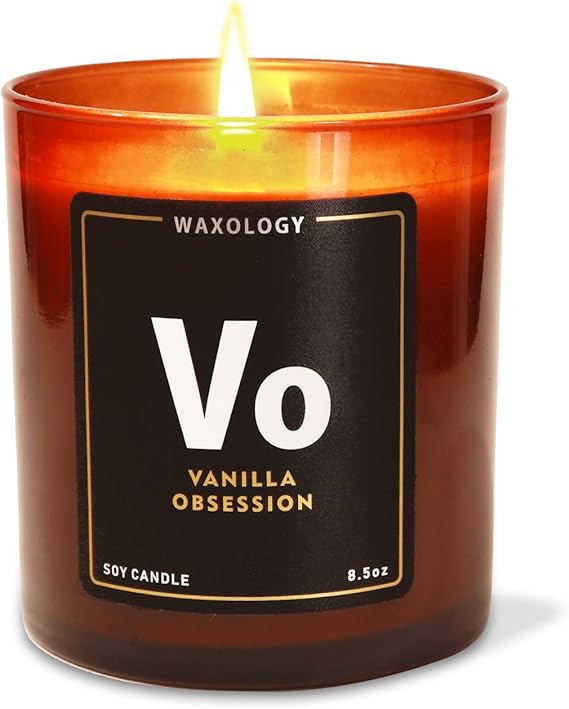 WAXOLOGY Vanilla Obsession Scented Candle Made with Soy Wax