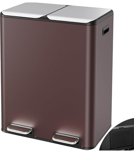 新品【DULTON】2 COMPARTMENT BIN 60 BENESKY 16 Gallon Stainless Steel Trash Can, 60L Dual