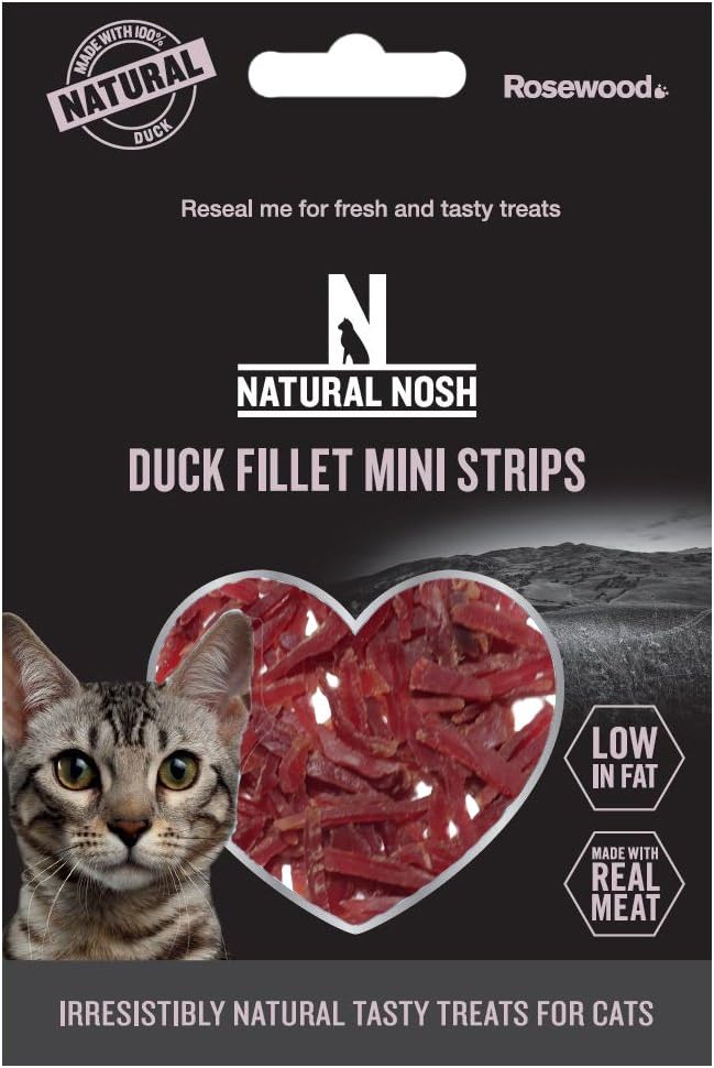 Natural Nosh Cat Treats Chicken Fillets, Duck Fillets, Chicken & Cheese Made With Real Meat (Duck Fillet, 3 Packs)