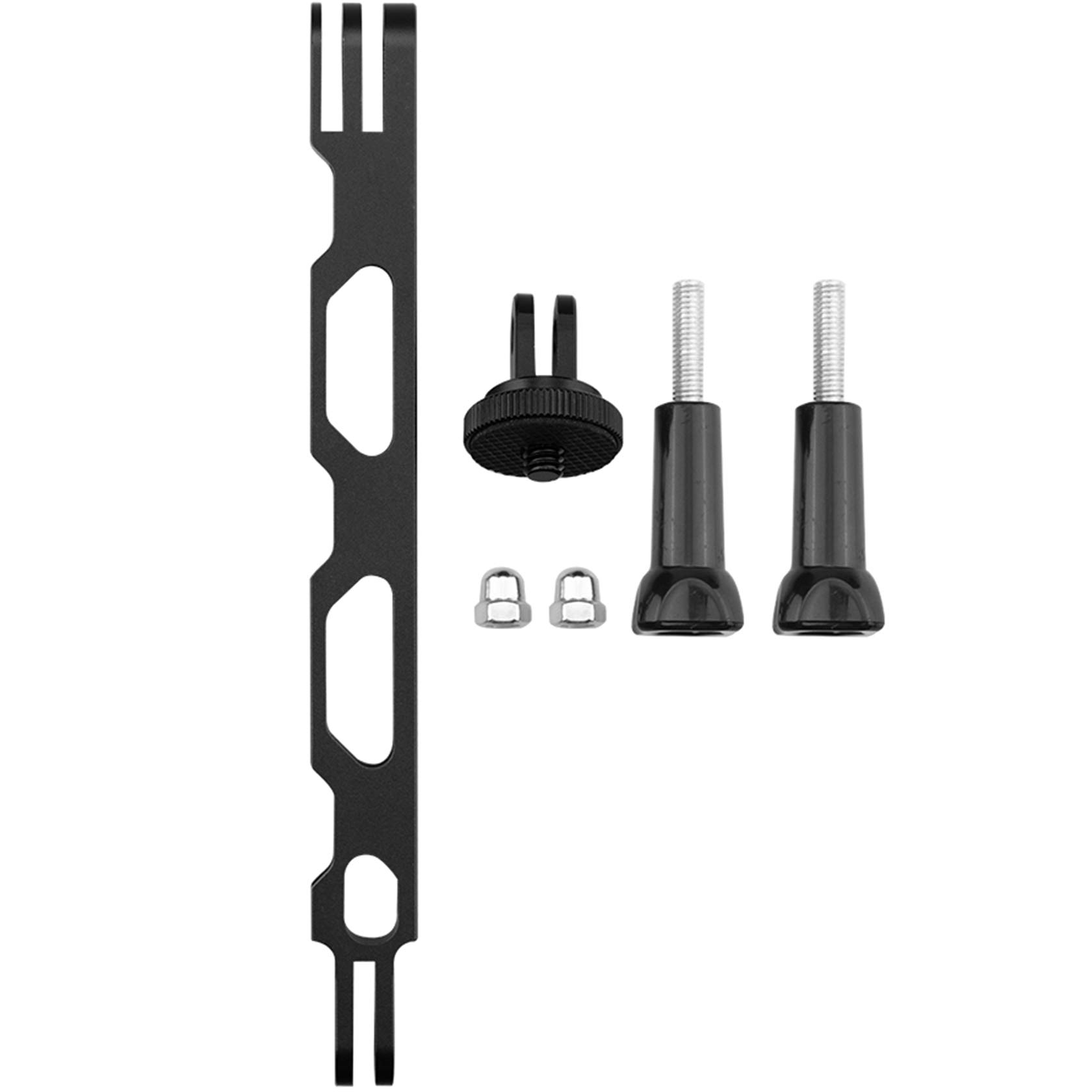 Hensych Aluminium Alloy Helmet Mount Extension Pole Stick Helmet Extension Arm Bracket Adapter Conversion Head Long Screw Set for Insta360 ONE X2/X Panoramic Camera (Black)