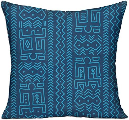 HotNewbee Cushion Case Mudcloth In Blue Cushion Case Pillow With Pleasing Feeling &amp; Harmless To Skin For Daily Necessities Keep Warm