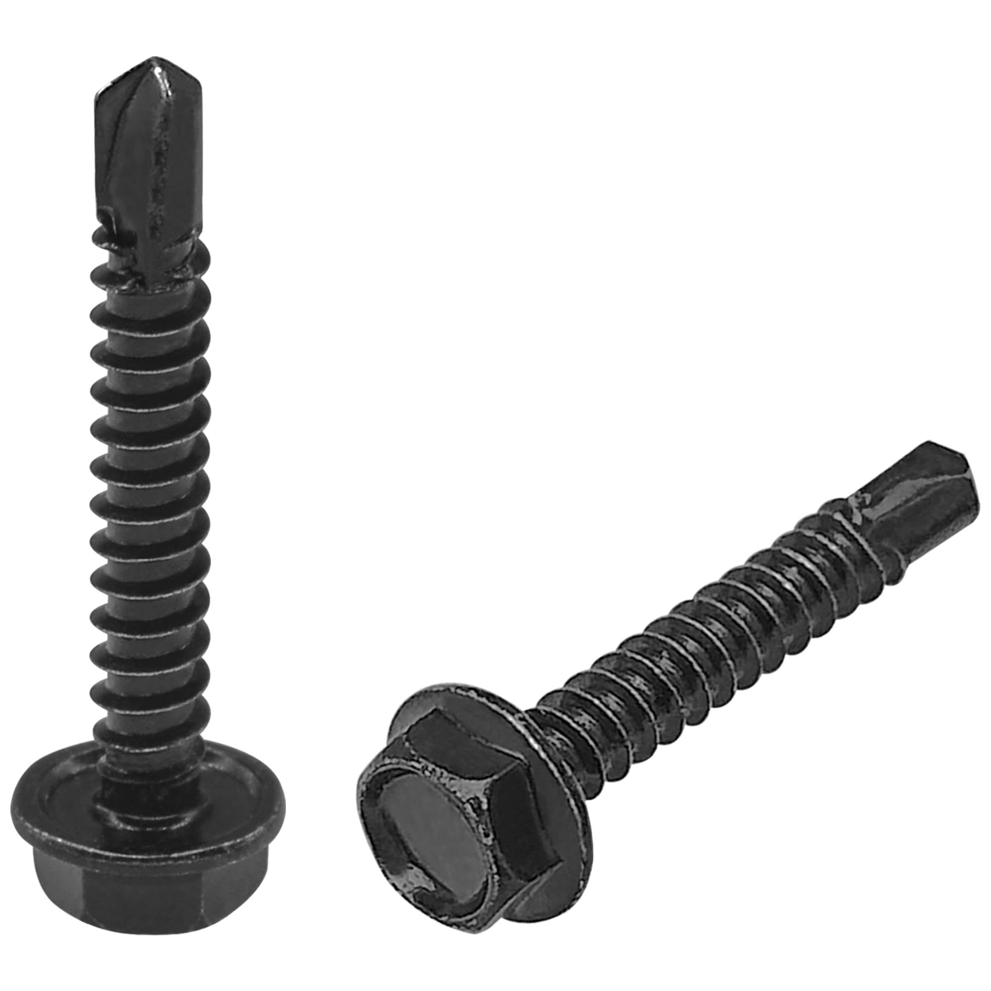 60 PCS Hex Head Self-Tapping Screws for Metal,Black 410 Stainless Steel Self-Drilling Screws (M4.8 * 31mm) — image 1