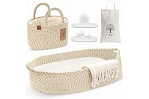 Baby Changing Basket includes Diaper Caddy - Soft & Waterproof Dual-Cover, Portable, Changing Pad for Dresser & Changing Tabl
