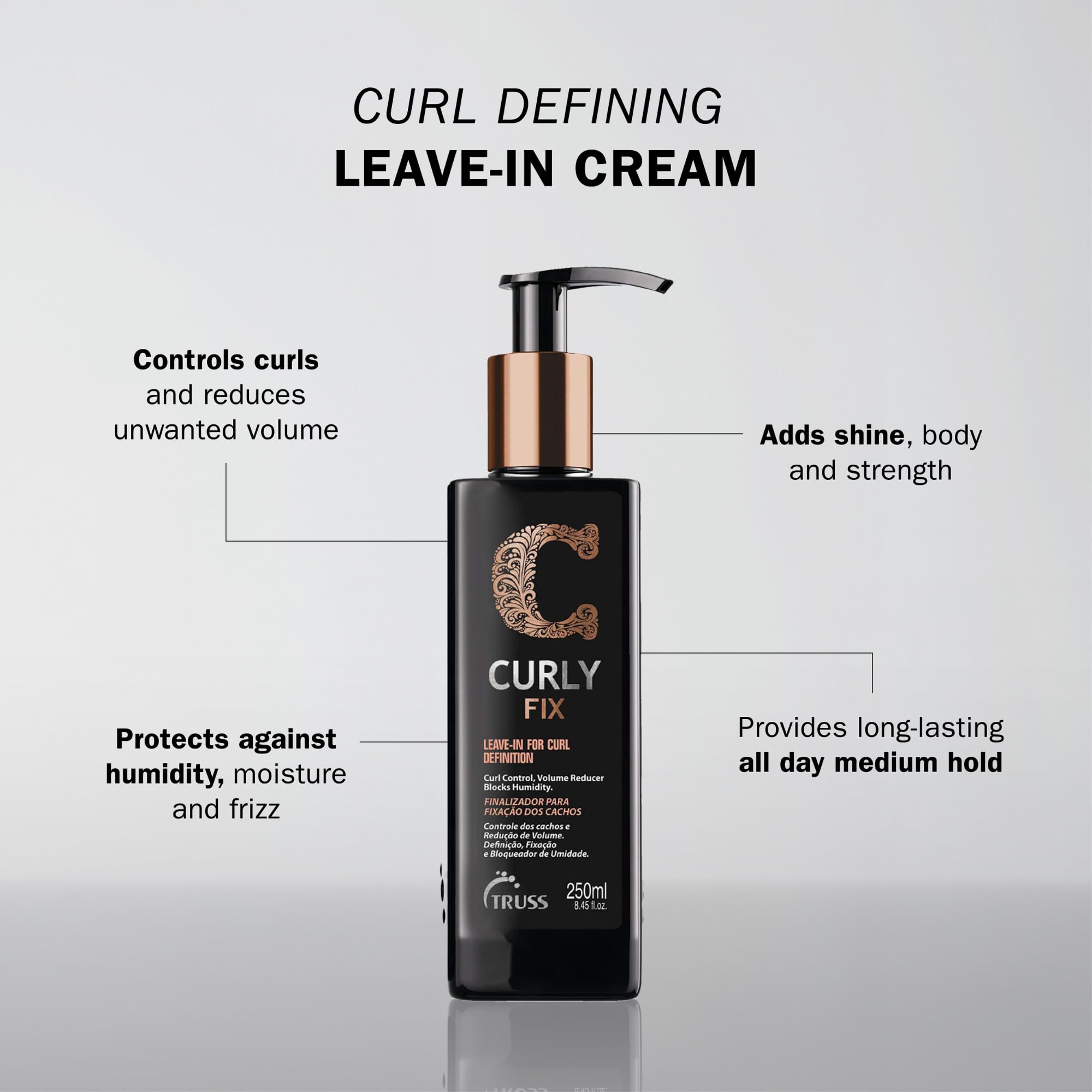 Truss Curly Fix - Leave-in Curl Defining Cream - Medium Hold, Controls Frizz and Reduces Volume for Defined Curls All Day