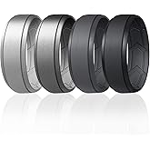 ROQ Silicone Rubber Wedding Ring for Men, Comfort Fit, Men's Wedding Band, Rubber Engagement Band, Enhanced Breathability, In