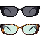 Allarallvr Rectangle Sunglasses for Women 90s Retro Trendy Y2K Classical Vintage Square Shades AR82037