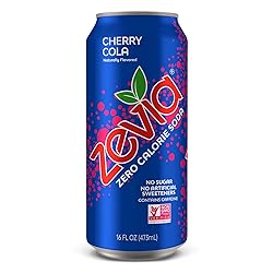 Zevia Zero Calorie Soda, Cherry Cola, 16 Ounce Cans