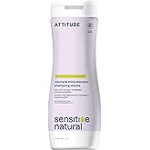 ATTITUDE Hair Shampoo for Sensitive Dry Scalp, EWG Verified, Soothing Oat, For Thin Hair, Naturally Derived Ingredients, Vegan and Plant-Based, Volume and Shine, Chamomile, 16 Fl Oz