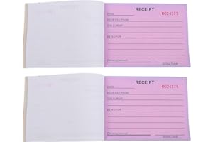 LOORGVEL 2Pcs Contractor Receipt Book Invoice Booklet 5.74" X 4.13" with Carbon Copies, Commercial Work Order