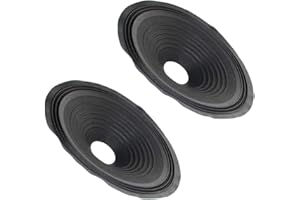 Heyiarbeit 8" Paper Speaker Cone Repair Subwoofer Cones Drum Paper Accessory 1.5" Inner Diameter with Rubber Surround 2Pcs