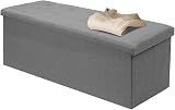 Dripex Folding Linen Storage Ottoman 120L 110x38x38 Light Grey view 8