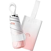LEAGERA Mini Travel Umbrella UPF 50+ - Folding Portable Compact Umbrella for Purse Lightweight Tiny Trendy UV Protection Umbrellas for Women Girls