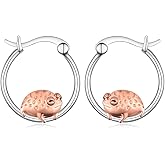 Rain Frog Earrings 925 Sterling Silver Rain Frog Hoop Earrings Cute Animal Jewelry Gifts for Women