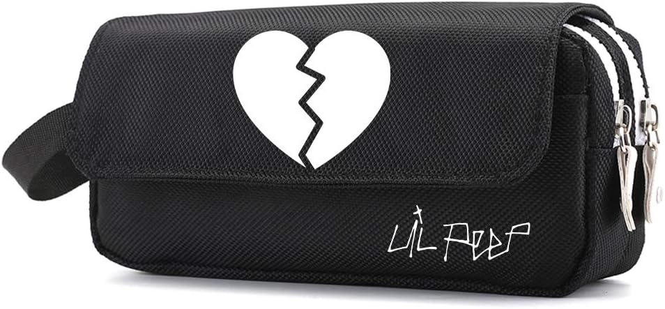 Lil PEEP Pencil Cases Classic Pencil Case Stationery Storage Pouch Bag Case Boys Girls School Stationery Bag (Color : Black04, Size : 20 X 6 X 10cm)