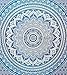 Indian Traditional Mandala Hippie Wall Hanging, Cotton Tapestry Ombre Bohemian Bedspread (Twin(54x72 Inches)(140x185 Cm), Blue)