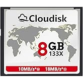 Cloudisk Compact Flash Card 8GB 133X CF 2.0 Card Performance for DSLR Camera, Vintage Digital Camera and Industry Equipment (8 GB)