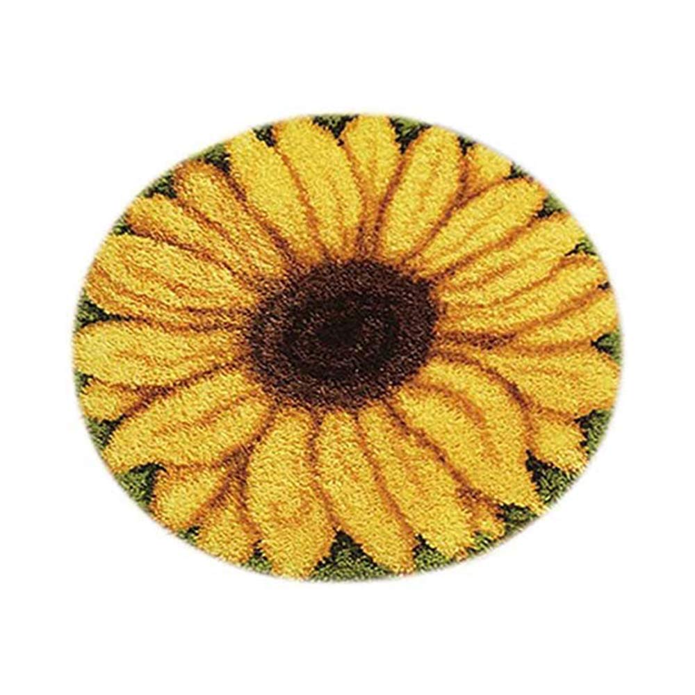 Latch Hook Kits Rugs, Latch Hook Kits DIY Tools Rug Hooking Making Crochet Kits Cushion Handcraft Knitting Wool Embroidery Decoration for Home Decor Kids (Sunflower)