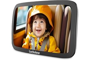 Luckview Baby Car Mirror, Larger Size Baby Mirror for Car, Wide Universality Mirror for Car Seat Rear Facing, Easy Installation with 360° Rotation - Peace of Mind