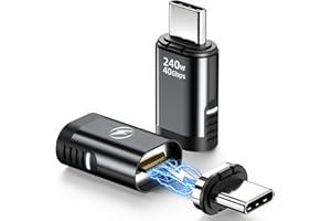 DuHeSin USB C Magnetic Adapter 240W, (2 Pack) Magnetic USB C Adapter 24 Pin Straight with USBC 4 40Gbps 8K 60Hz Video for iPhone 15/16 Series, Thunderbolt 3/4, MacBook Pro/Air and More Type C Devices