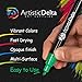 Paint Markers by Artistic Delta - Set of 12 Medium Point Oil-based Art Pens - Assorted Quick-Dry Opaque Colors with Matte Finish - Durable Case - For Use on Glass, Rock, Wood, Ceramic, Plastic, Metal