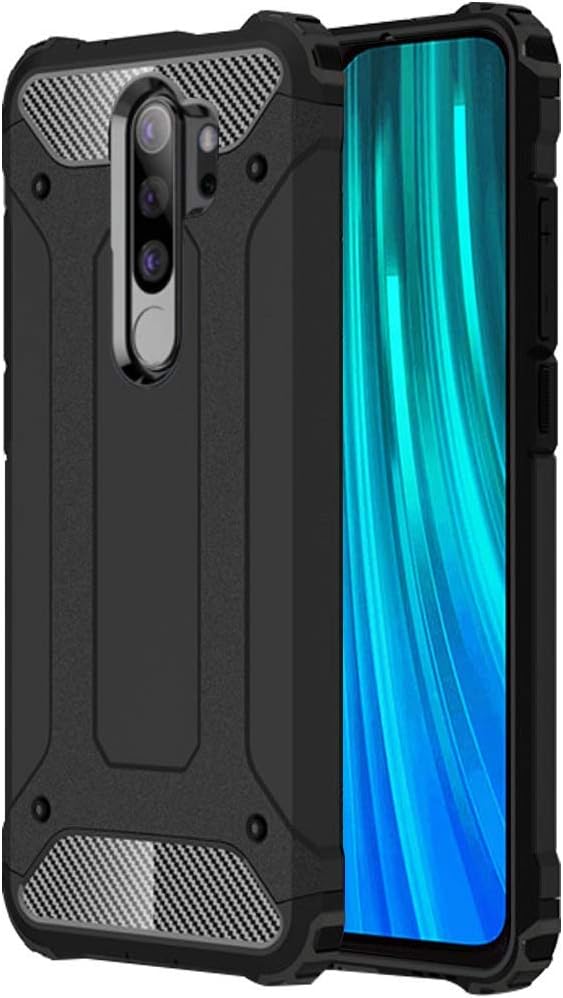 FrivetyBack Case Cover for Redmi Note 8 Pro Cover Case Rugged Armor TPU Shock Proof 360 Protection with Bumper Neo-Hybrid Dual Layer Back Cover Case for Redmi Note 8 Pro (Black)