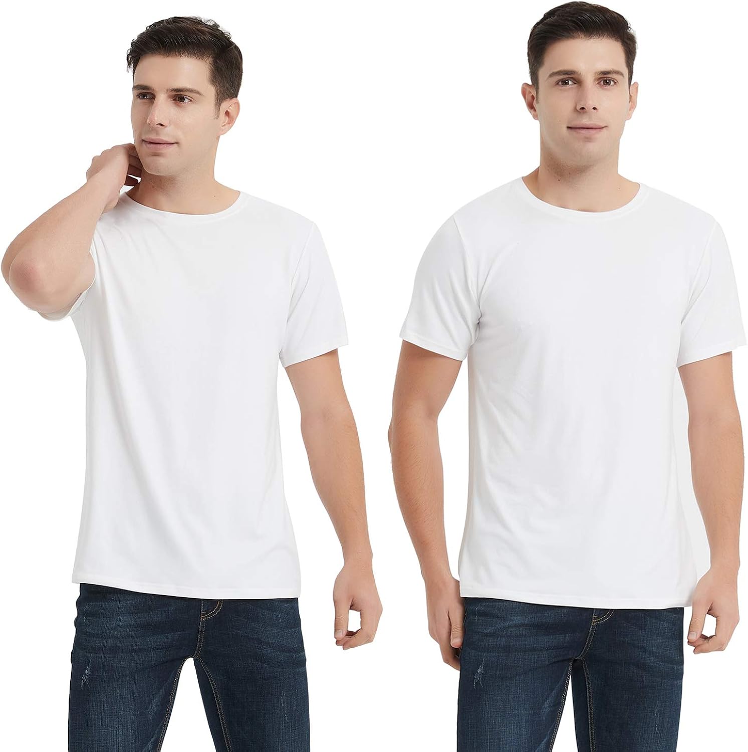 U2SKIIN 2 Pack Mens Plain t Shirts, Crew-Neck Short Sleeve T-Shirt for Men at  Men’s Clothing store