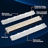OFFCUP 24-Hole Blues Harmonica C Key Double Row Brass Core Titanium Panel view 5