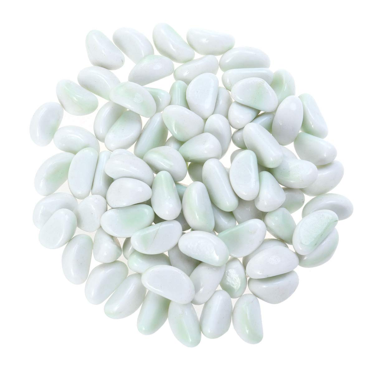 POPETPOP Decorative Pebbles Stones Garden Cobblestones Aquarium Pebbles Stones Fish Tank Decorations (White)
