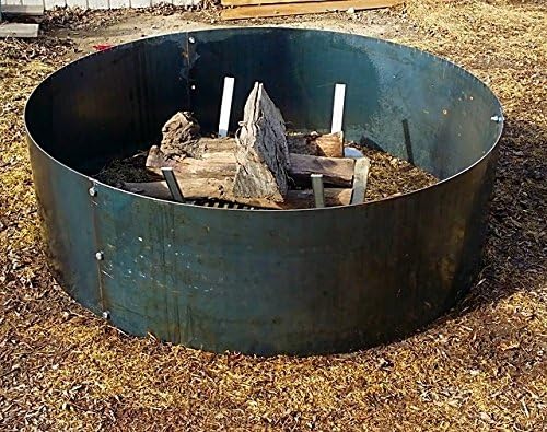 Steel Fire Pit Liner Campfire Ring 45 Dia Amazon Co Uk Garden Outdoors
