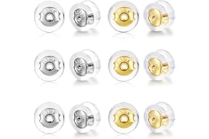 Moconar Earring Backs 18K Gold Locking Secure Earring Backs for Studs,Silicone Earring Backs Replacements for Studs/Droopy Ears No-Irritate Hypoallergenice Earring Backs for Adults&Kids