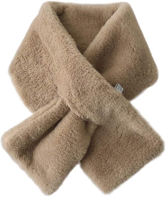 Amazon フェイクファー ティペット マフラー スカーフ ネックウォーマー レディース 無地 かわいい 秋冬防寒 暖かい カーキ ネックウォーマー 通販