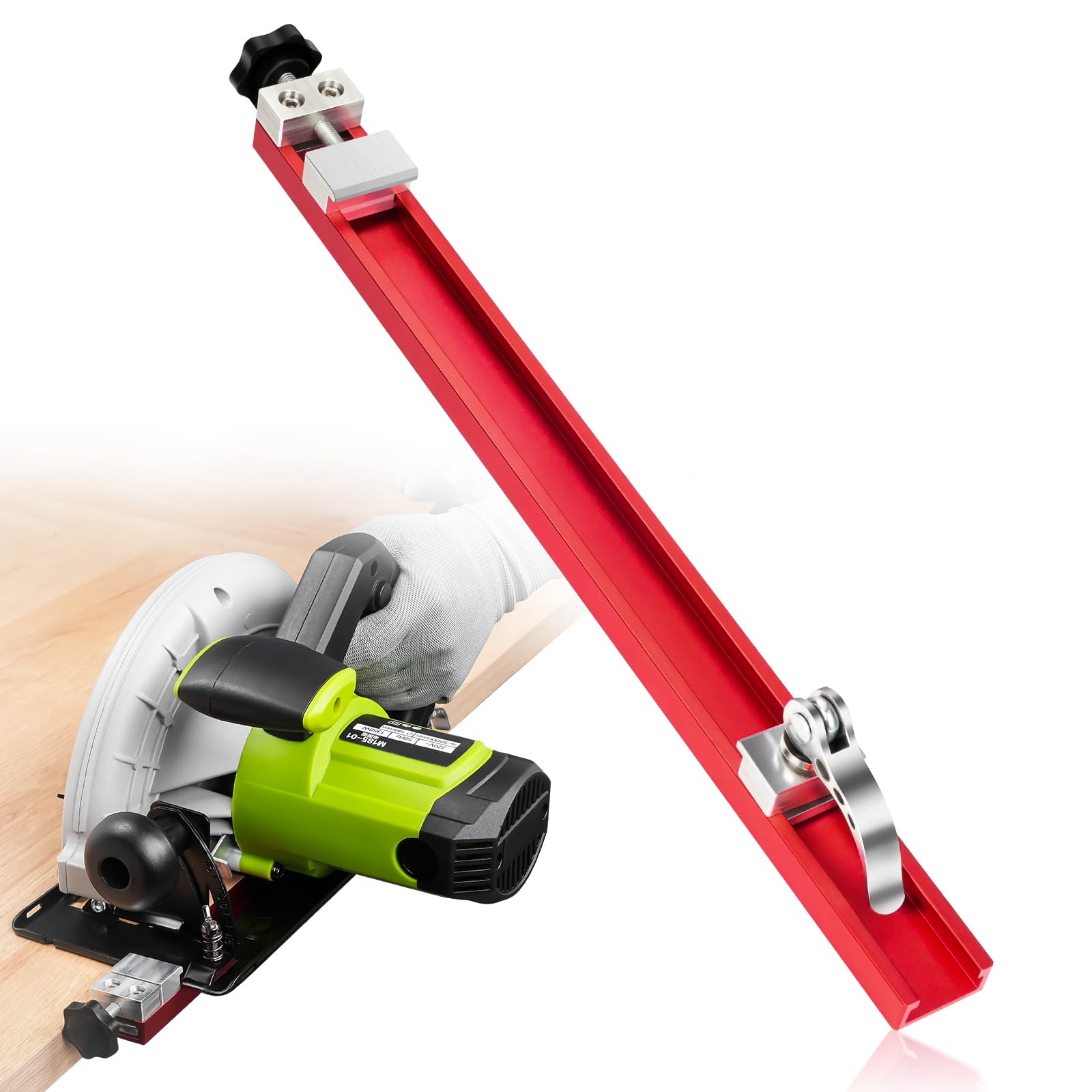 Photo 1 of Circular Saw Guide Rail – 360mm Aluminum Alloy Fence Attachment with Dual Lock, Fits Up to 300mm Base, for Precise Parallel Straight Cuts and Wood Trimming