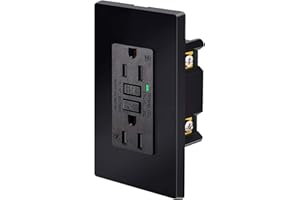 Black GFCI Outlet 15 Amp,Nineleaf 1PK Black Outlets Receptacles,GFI Electrical Outlet with LED Indicator,Weather Resistant WR,110-120V,Wall Plates and Screws Included,ETL,Indoor and Outdoor Use
