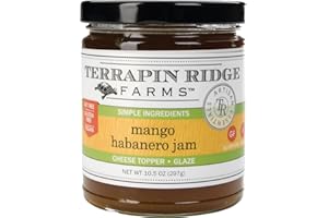 Terrapin Ridge Farms Mango Habanero Gourmet Jam - Sweet Mango & Fiery Habanero Blend - Perfect as a Glaze for Meats, Appetizers, and More - 10.5 oz Jar