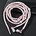 Cuitan In Ear Earphone For Apple For Android, 3.5mm Stereo Women Pearl Necklace Wired Headphone Headset Earbuds Earphones for iPhone iPad iPod Samsung Nokia LG Sony Huawei HTC MP3 Players etc - Pink