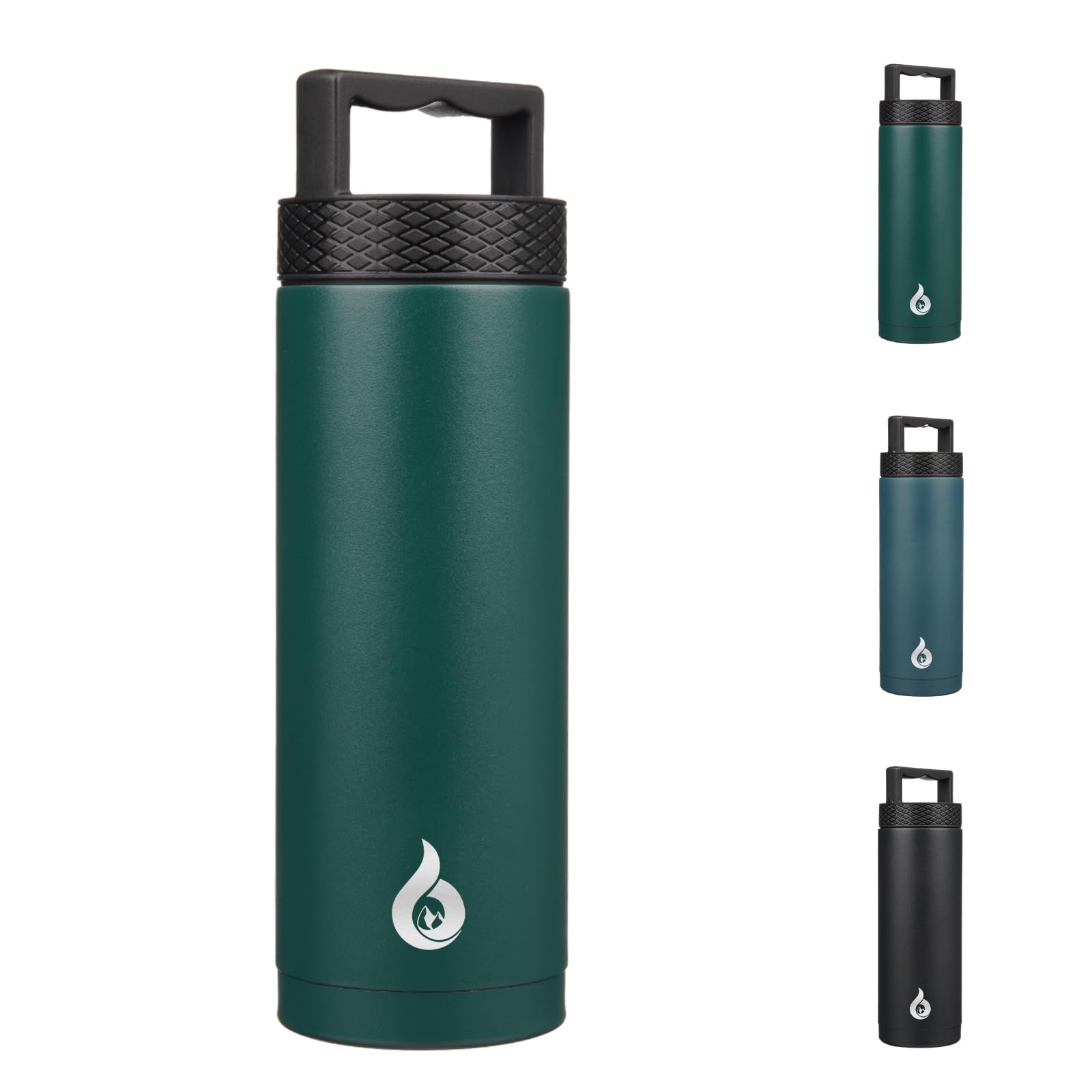 Photo 1 of BJPKPK Insulated Water Bottles, Dishwasher Safe 18 oz Water Bottle with Handle, Leakproof BPA Free Water Jug, Stainless Steel Thermo for Sports, Army Green