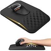 ProtoArc MP50 Ergonomic Mouse Pad with Wrist Support, Lycra Surface, Black | 8&deg; slope &amp; massage points, soft memory foam, Large 12x8 Inches, Non-slip base. Relieves wrist strain for office &amp; home