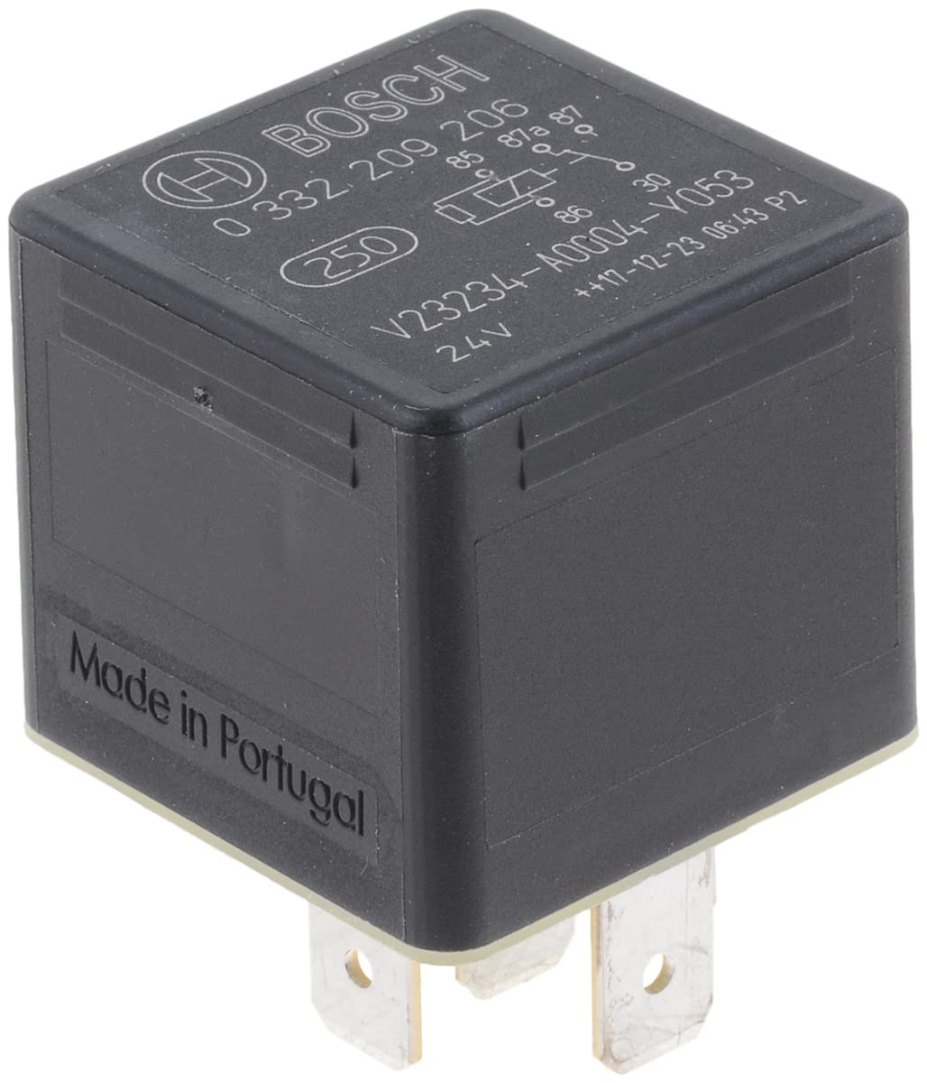 Bosch 0332209206 Mini Relay 24V 20A, IP5K4, Operating Temperature from -40 Degree to 85 Degree C, 5 Pin Relay