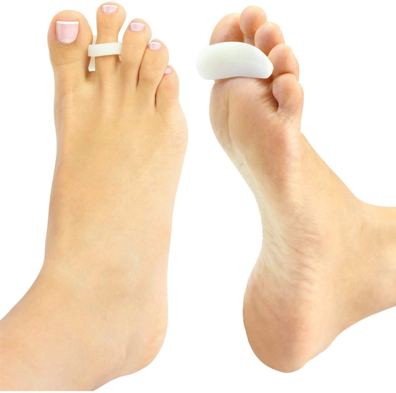 PEDIMEND™ 3 Pairs Under Toe Support Straightener Corrector | Silicone Gel Toe Orthotics Crests Pads | Hammer Claw Crooked Mallet Toes Props | Bunion Corns Blisters Protector | Foot Care (White)