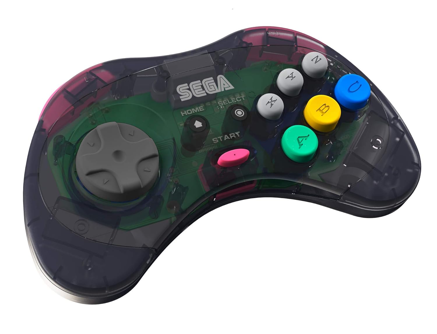 Retro-Bit Official Sega Saturn Bluetooth Controller 8-Button Arcade Pad for Nintendo Switch, PC, Mac,  Fire TV, Steam - Slate Grey: Video Games