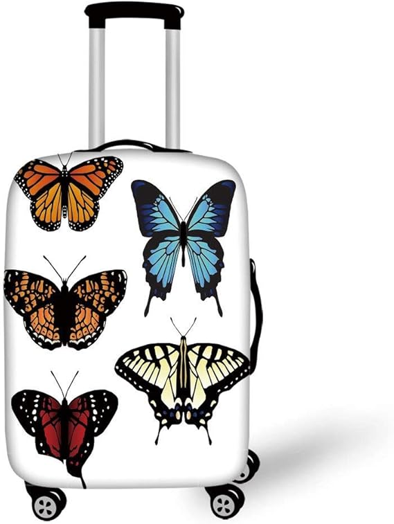 Travel Luggage Cover Suitcase Protector,Swallowtail Butterfly,Five